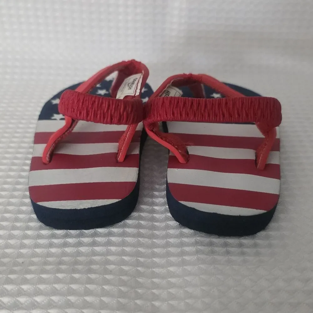 Rising Star Brown Faux Leather Stars & Stripes Flag Boots Booties 6-9m + Sandals